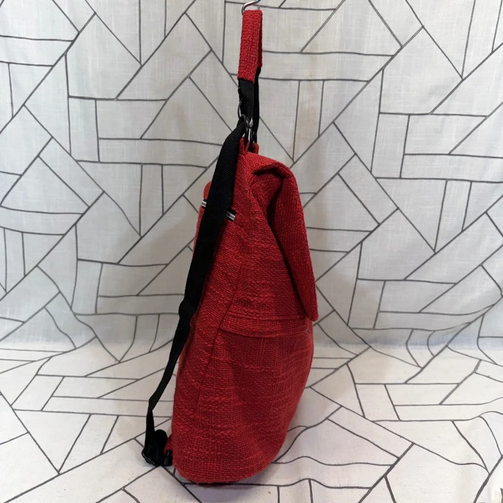 Dime Bags Life Backpack Medium Red Hemp Blend Convertible Woven Streetwear Bag